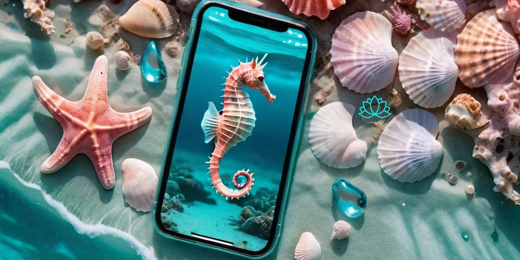 Seahorse in a cellphone highlights brand connection strategy for SHYUI brand design agency