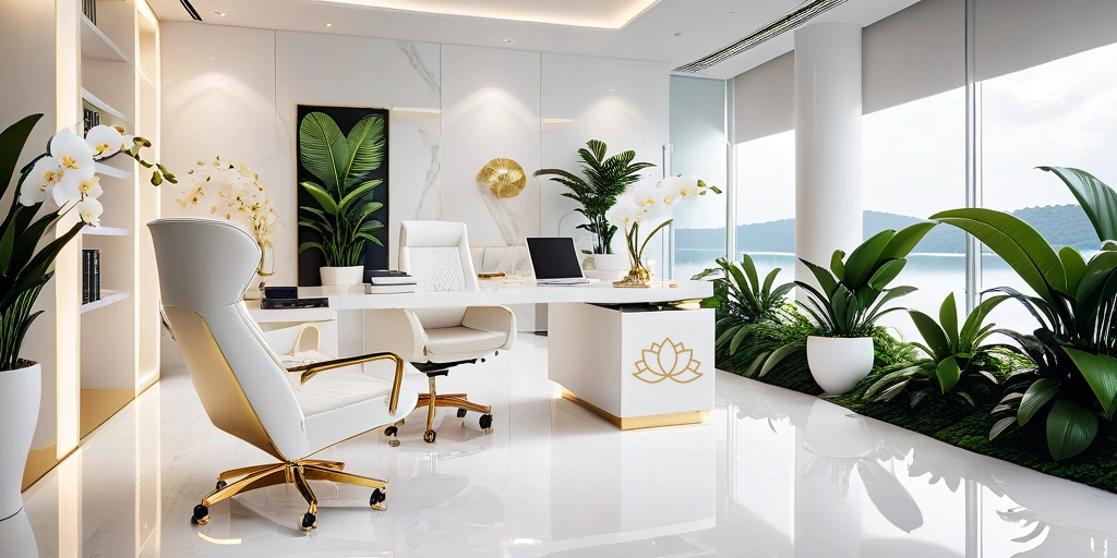 Elegant office reflecting SHYUI brand design agency 