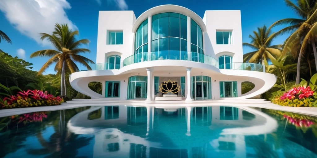 Tropical villa showcasing  bold strategy for SHYUI brand design agency